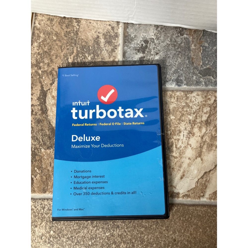 Intuit TurboTax Deluxe Tax Year 2018 Federal State Returns CD Software‎ Window